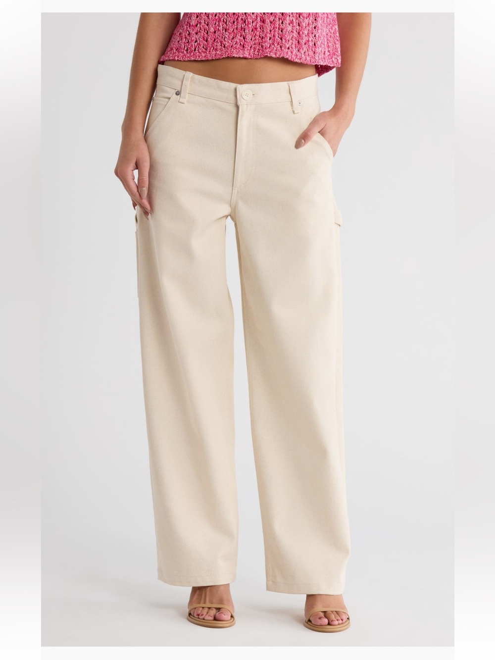 rag & bone Stella Carpenter Pants jeans low rise cream white Ecru size 25 NWT